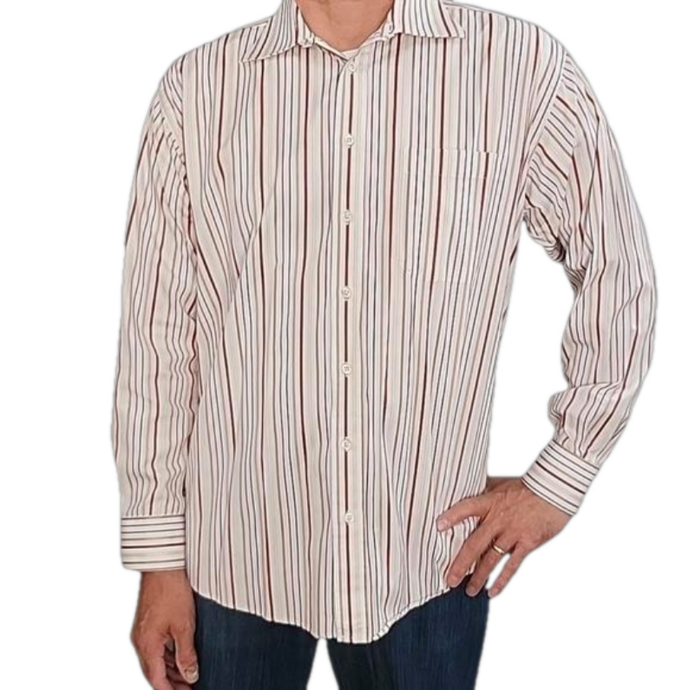 BURBERRY LONDON MEN'S STIPE BUTTON DOWN SHIRT SIZE LARGE